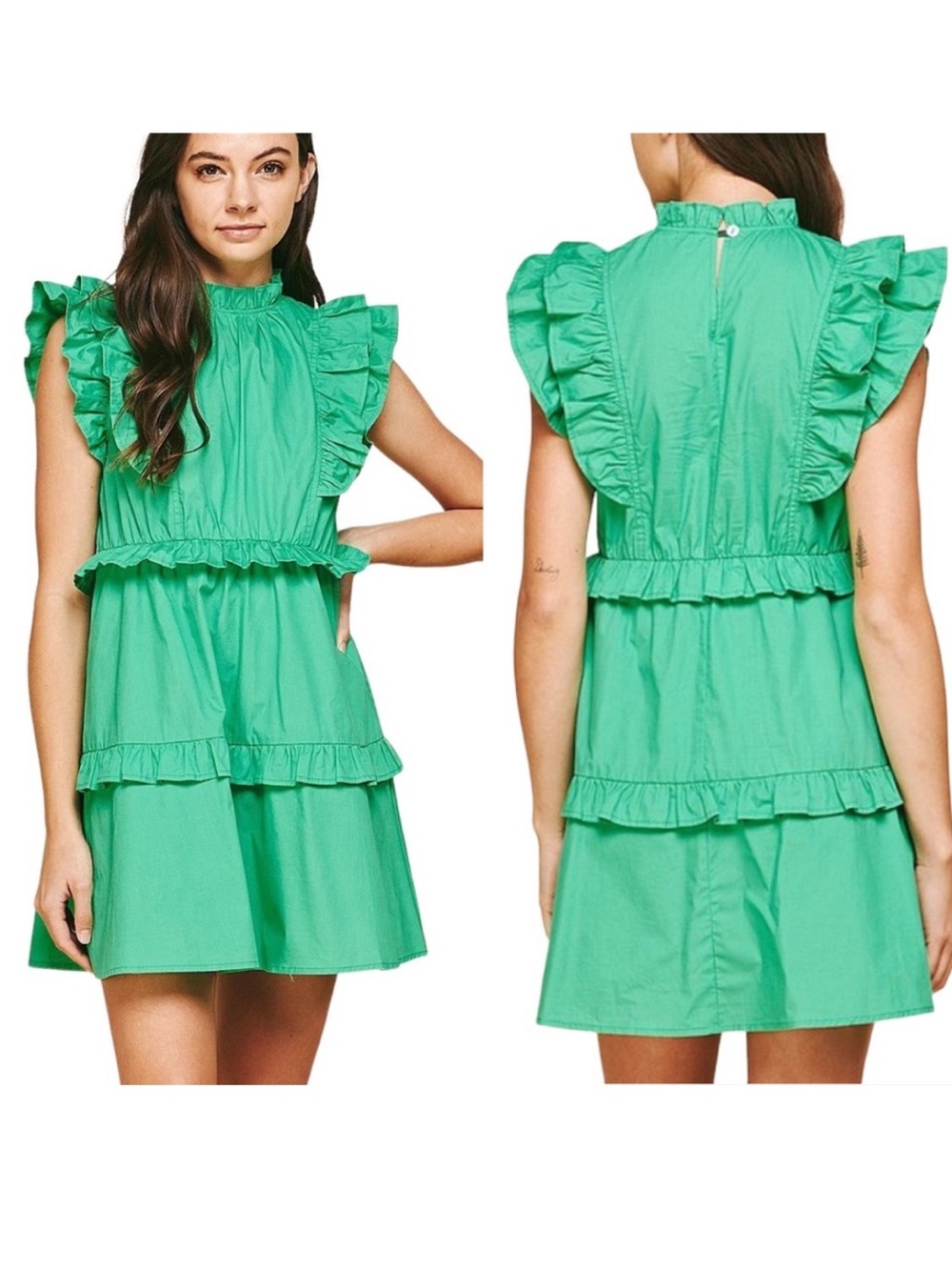 Pinch Bright Green Ruffle Dress